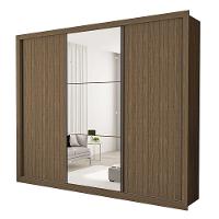 Guarda Roupa Casal Com 3 Espelhos 3 Portas Minastex Freijó - 2