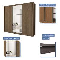 Guarda Roupa Casal Com 3 Espelhos 3 Portas Minastex Freijó - 8