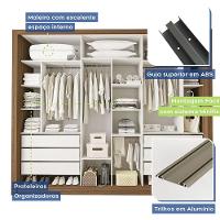 Guarda Roupa Casal Com 3 Espelhos 3 Portas Minastex Freijó - 9