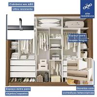 Guarda Roupa Casal Com 3 Espelhos 3 Portas Minastex Freijó - 10