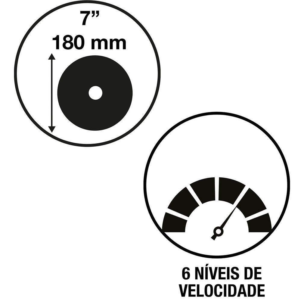 Politriz Angular 1300 W 7 220 V Tramontina Para Uso Profissional 6 Velocidades Tramontina - 1
