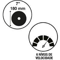 Politriz Angular 1300 W 7 220 V Tramontina Para Uso Profissional 6 Velocidades Tramontina - 1