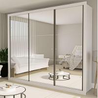 Guarda Roupa Casal Ravena Com 9 Espelho 3 Portas Minastex Branco - 1