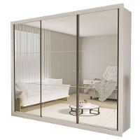 Guarda Roupa Casal Ravena Com 9 Espelho 3 Portas Minastex Branco - 2