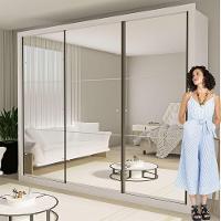 Guarda Roupa Casal Ravena Com 9 Espelho 3 Portas Minastex Branco - 6
