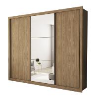 Guarda Roupa Casal Com 3 Espelhos 3 Portas Minastex Carvalho - 2