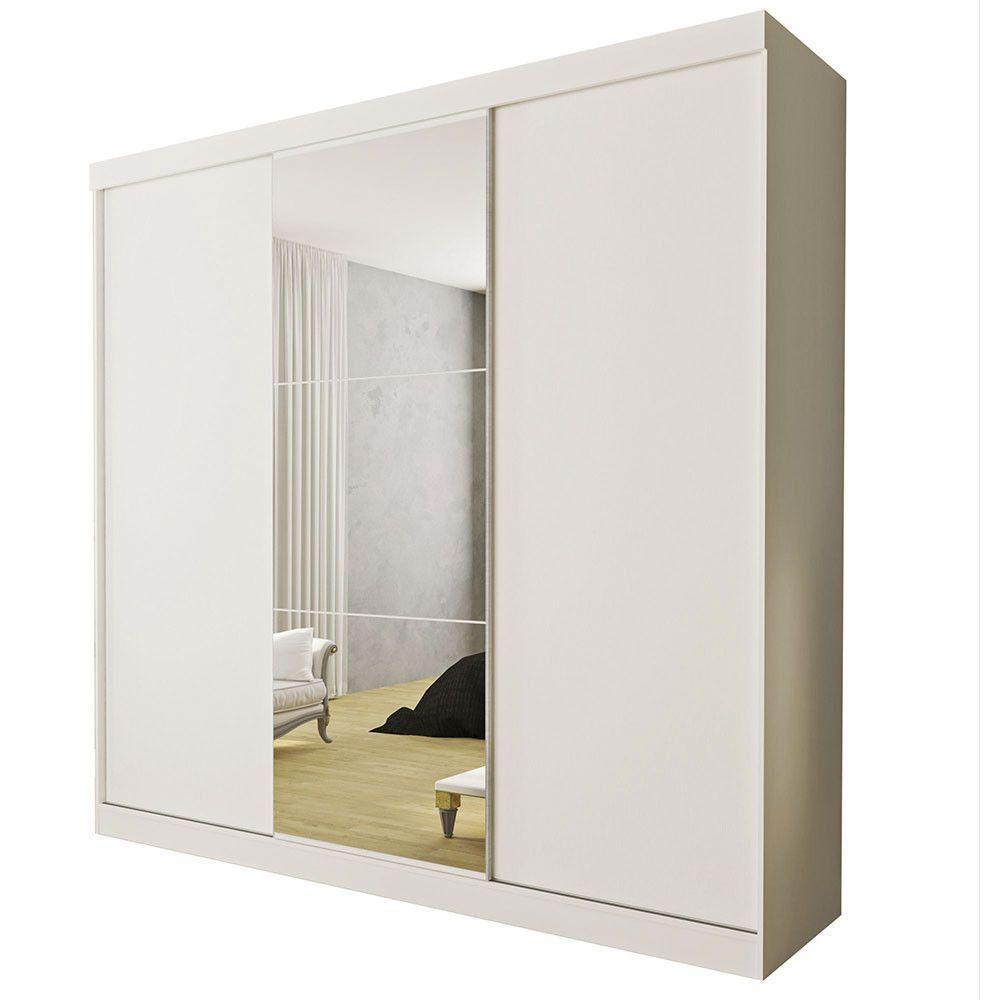 Guarda Roupa Casal Evidence 3 Portas E 3 Espelhos Minastex Branco - 2