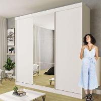 Guarda Roupa Casal Evidence 3 Portas E 3 Espelhos Minastex Branco - 6