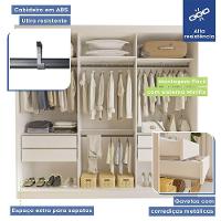 Guarda Roupa Casal Evidence 3 Portas E 3 Espelhos Minastex Branco - 10