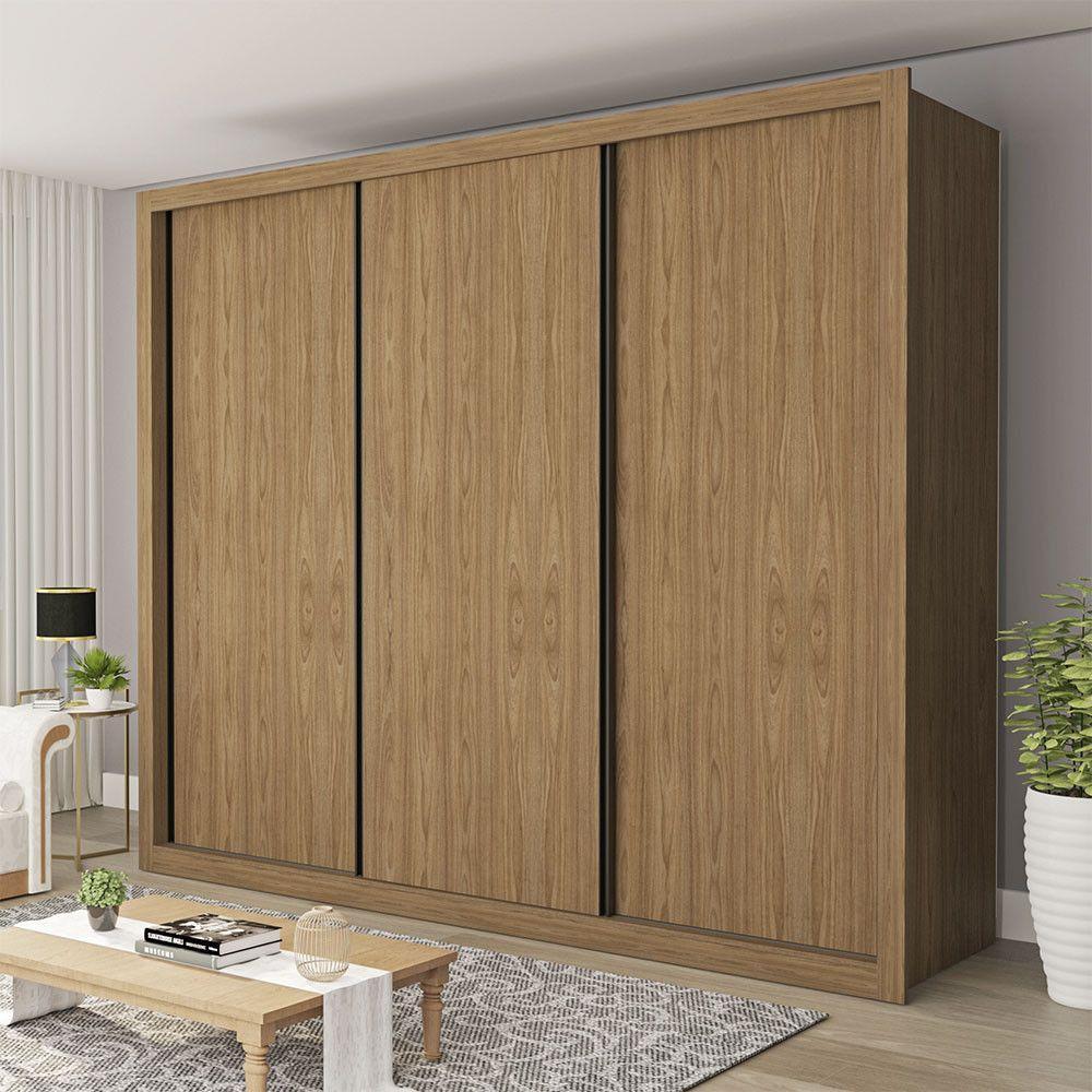 Guarda Roupa Casal Nápoli 3 Portas 6 Gavetas Minastex Carvalho - 1