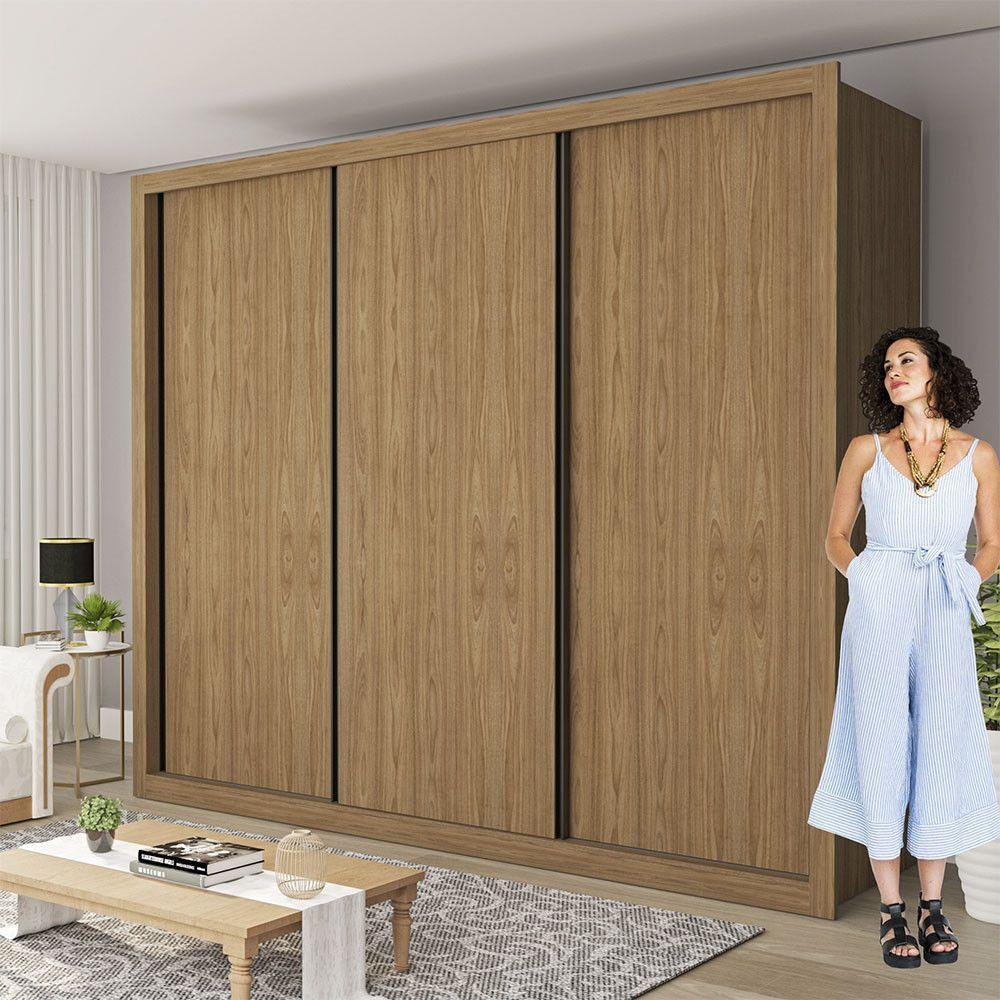 Guarda Roupa Casal Nápoli 3 Portas 6 Gavetas Minastex Carvalho - 6