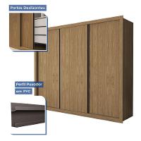 Guarda Roupa Casal Nápoli 3 Portas 6 Gavetas Minastex Carvalho - 8