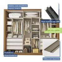 Guarda Roupa Casal Nápoli 3 Portas 6 Gavetas Minastex Carvalho - 9
