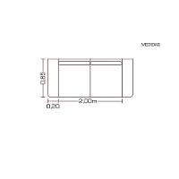 Sofá Fixo Living 3 Lugares Pequim 2.00m Veludo Bege - 3