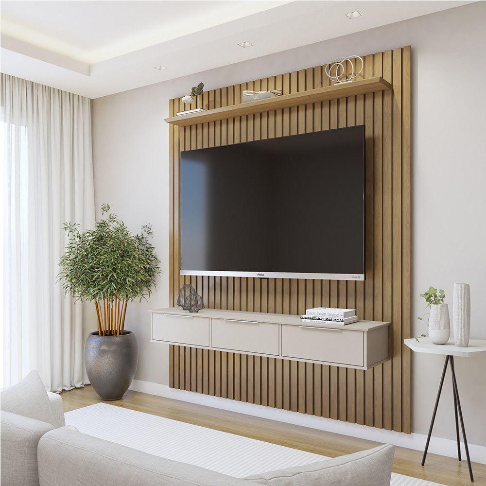 Painel Suspenso 182,8 Cm Com Nicho Vitória 100% Mdf Cinamomo/grafite - 5