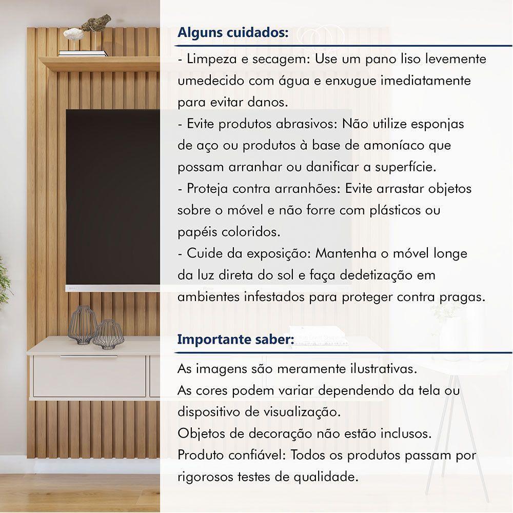 Painel Suspenso 182,8 Cm Com Nicho Vitória 100% Mdf Cinamomo/grafite - 10