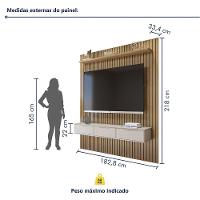 Painel Suspenso 182,8 Cm Com Nicho Vitória 100% Mdf Cinamomo/grafite - 7