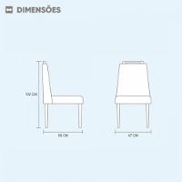 Kit 2 Cadeiras Safira Madeira Maciça Veludo Móveis Mundial Cinza - 3