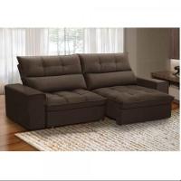 Sofa 3 Lugares Retratil E Reclinavel Ferguile Lotus Marrom - 1
