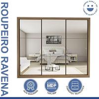 Guarda Roupa Casal Ravena Com 9 Espelho 3 Portas Minastex Carvalho - 2
