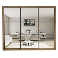 Guarda Roupa Casal Ravena Com 9 Espelho 3 Portas Minastex Carvalho - 7