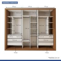 Guarda Roupa Casal Ravena Com 9 Espelho 3 Portas Minastex Carvalho - 10