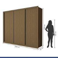 Guarda Roupa Casal Nápoli 3 Portas 6 Gavetas Minastex Freijó