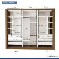 Guarda Roupa Casal Nápoli 3 Portas 6 Gavetas Minastex Freijó - 5
