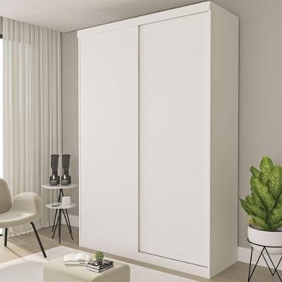 Guarda Roupa Solteiro Kiara 2 Portas de Correr 2 Gavetas Branco MDP Minastex