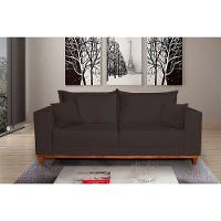 Sofá Fixo Living 3 Lugares Pequim 2.00m Veludo Bege Cinza Profundo - 2