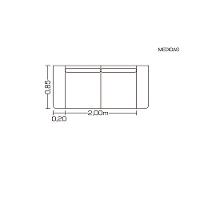 Sofá Fixo Living 3 Lugares Pequim 2.00m Veludo Bege Cinza Profundo - 3
