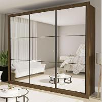 Guarda Roupa Casal Ravena Com 9 Espelho 3 Portas Minastex Freijó - 1