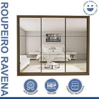 Guarda Roupa Casal Ravena Com 9 Espelho 3 Portas Minastex Freijó - 7