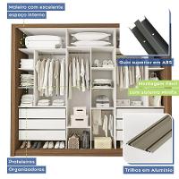 Guarda Roupa Casal Ravena Com 9 Espelho 3 Portas Minastex Freijó - 8