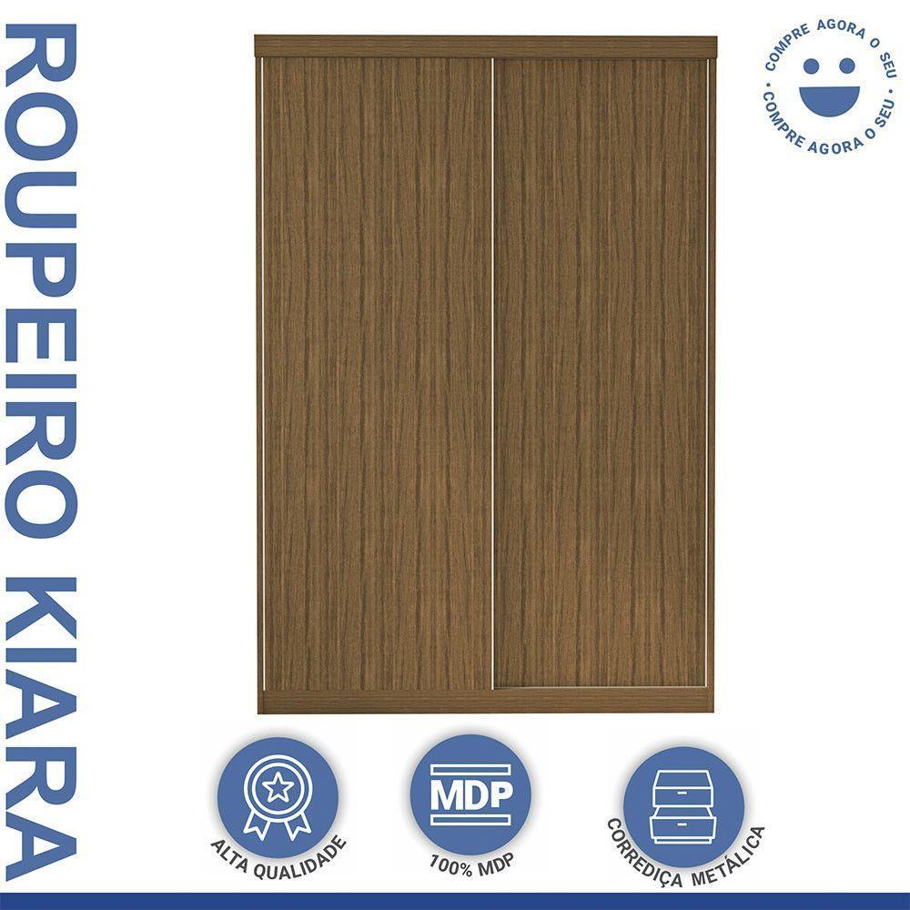 Guarda Roupa Solteiro Kiara 2 Portas De Correr Minastex Freijó - 7