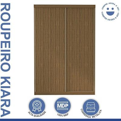Guarda Roupa Solteiro Kiara 2 Portas de Correr 2 Gavetas Freijó MDP Minastex