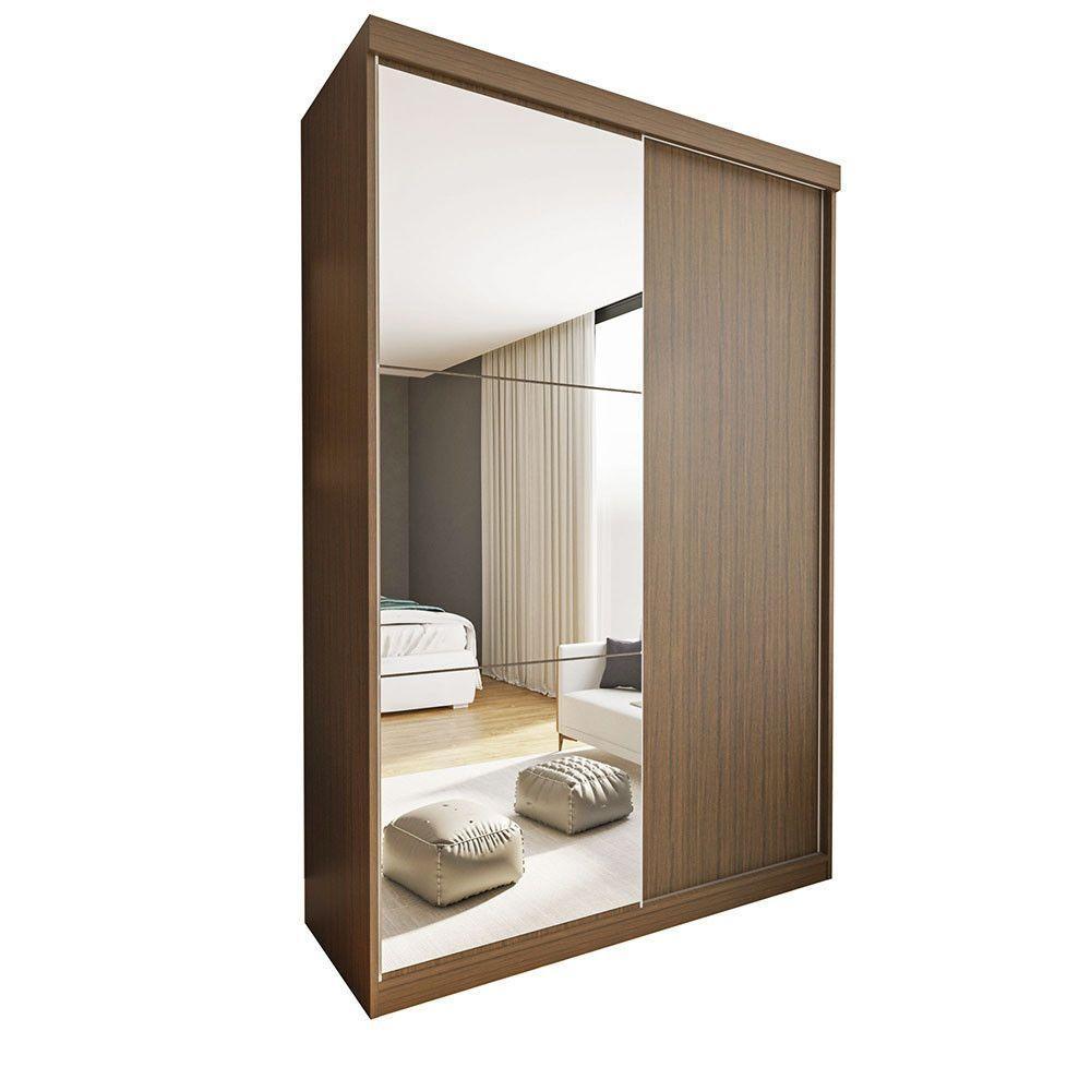 Guarda Roupa Solteiro Cléo 2 Portas E 3 Espelhos Minastex Freijó - 4