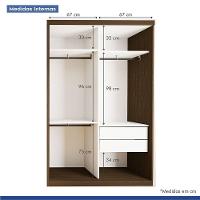 Guarda Roupa Solteiro Cléo 2 Portas E 3 Espelhos Minastex Freijó - 6