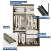 Guarda Roupa Solteiro Cléo 2 Portas E 3 Espelhos Minastex Freijó - 9