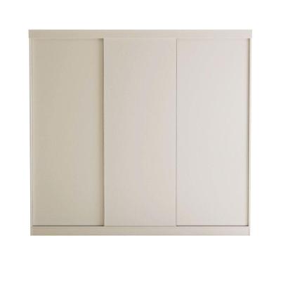 Guarda Roupa Casal Cronos 3 Portas de Correr 4 Gavetas Branco MDP Minastex