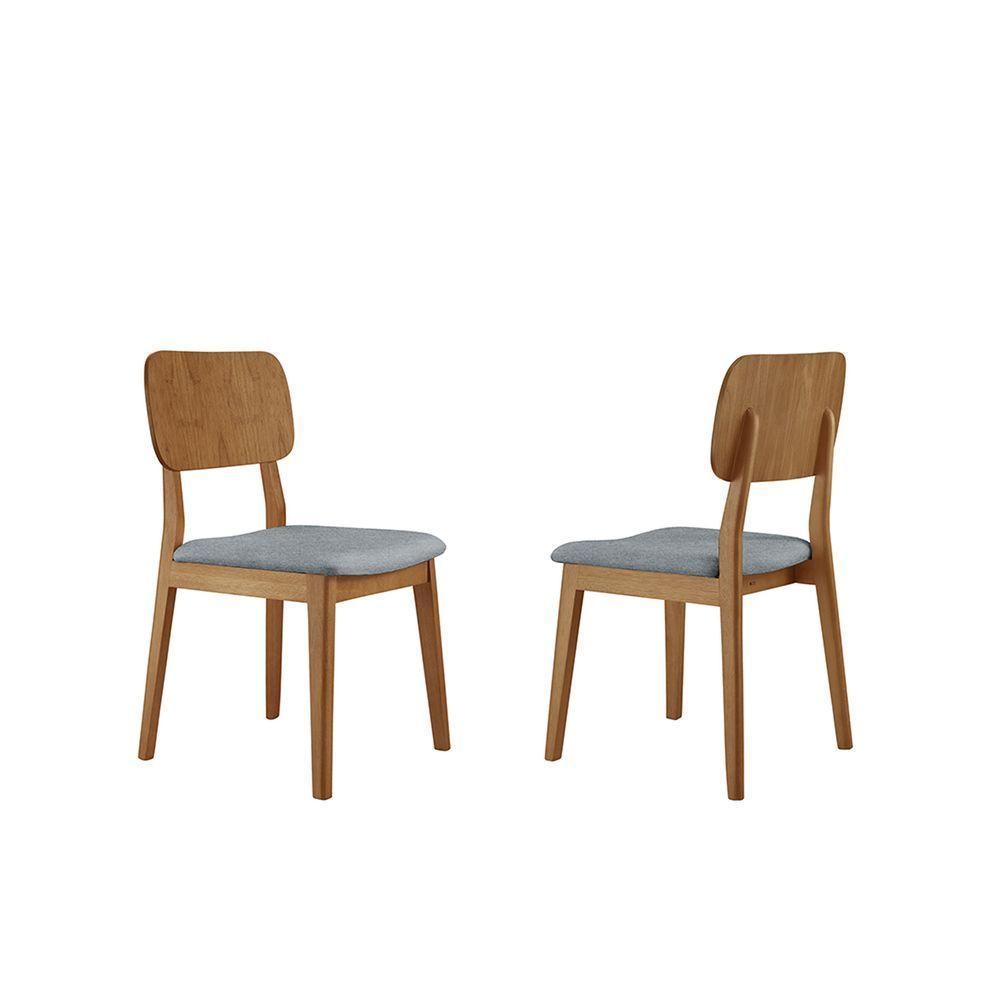 Kit 2 Cadeiras Valença Móveis Minas Linho Cinza - 4