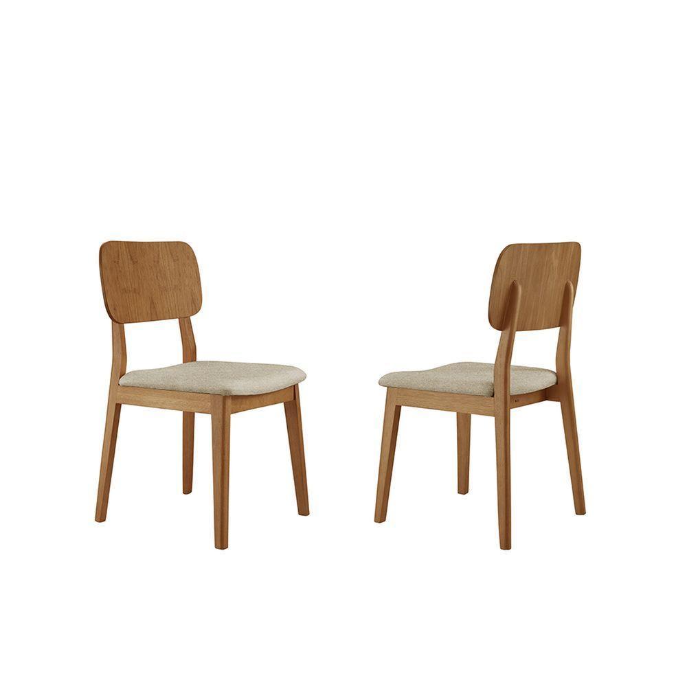 Kit 2 Cadeiras Valença Móveis Minas Linho Cinza - 5