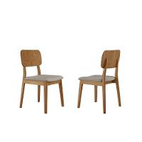 Kit 2 Cadeiras Valença Móveis Minas Linho Cinza - 1