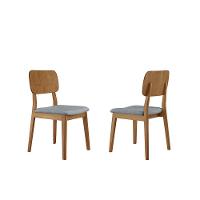 Kit 2 Cadeiras Valença Móveis Minas Linho Cinza