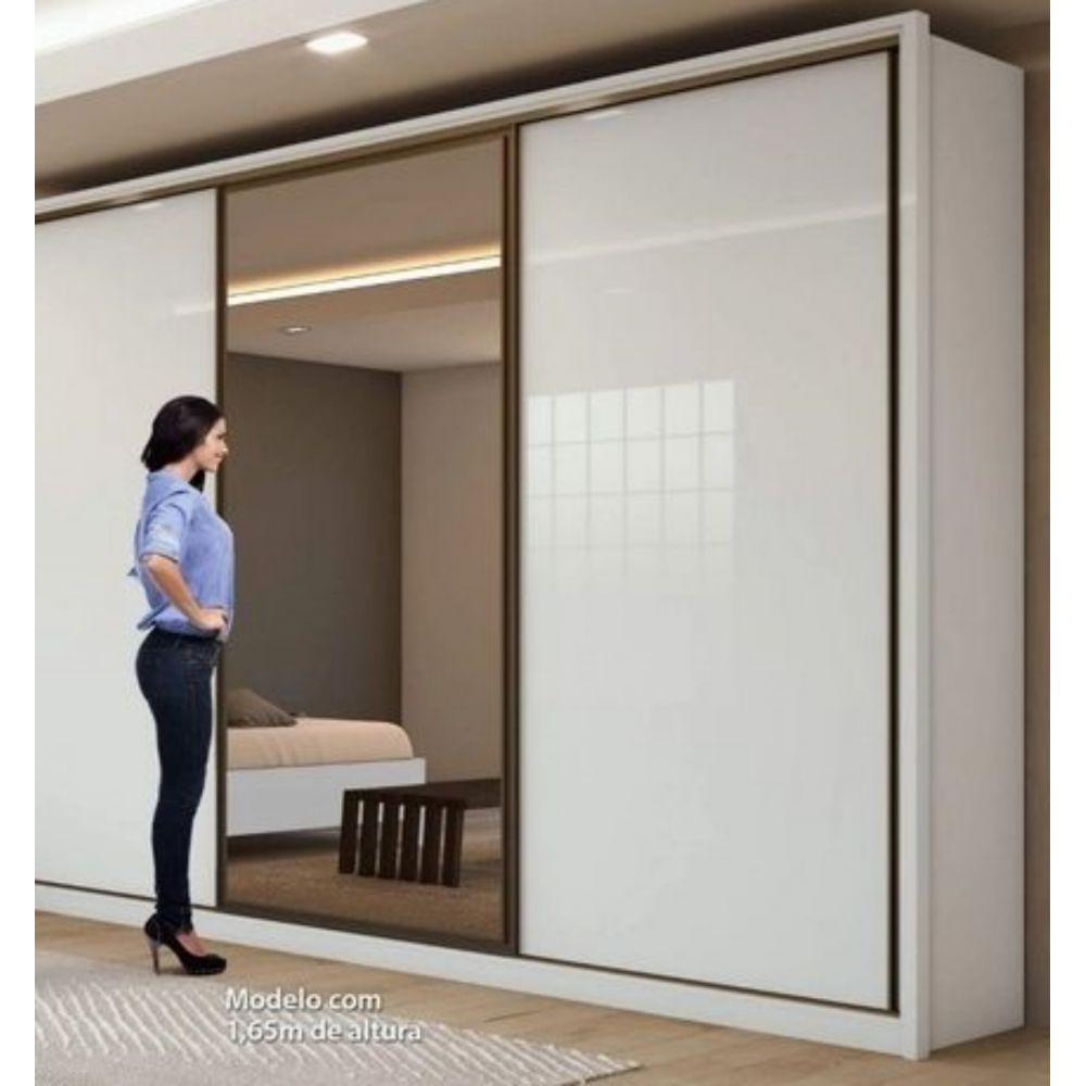 Guarda Roupa Casal com Espelho 3 Portas de Correr 6 Gavetas - 4