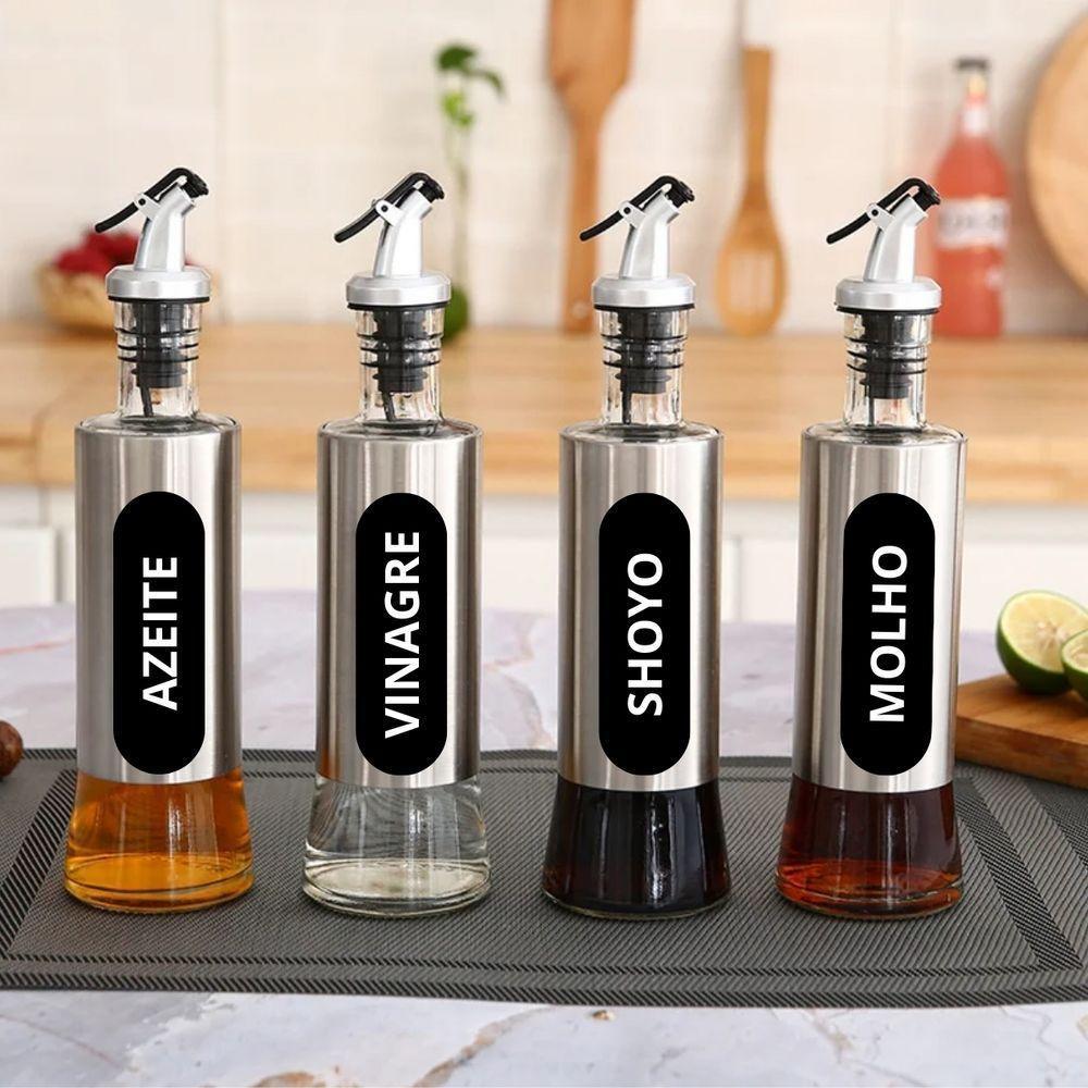 Porta Azeite Vinagre Com Dosador 300ml Inox Premium - 2