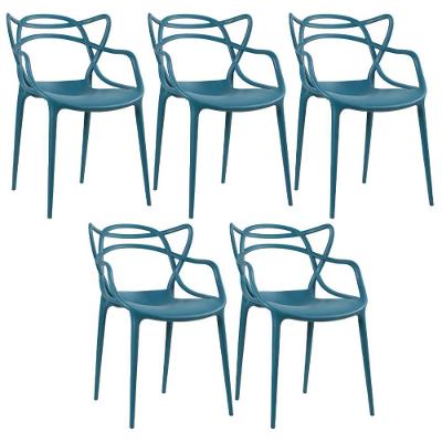 Kit - 5 X Cadeiras Masters Allegra - Turquesa