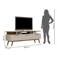 Rack Para Tv São Paulo Até 70 Polegadas 1 Porta Valdemóveis Off White Com Cinamomo - 3
