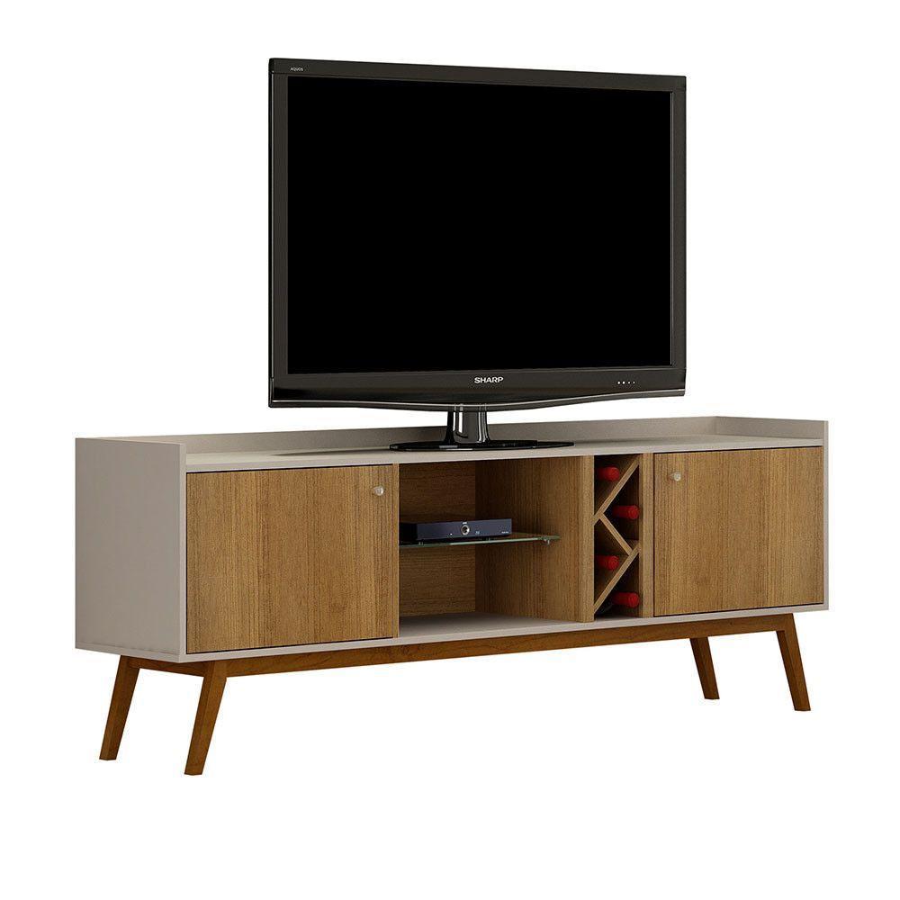 Rack Para Tv Rio De Janeiro Até 60 Polegadas 2 Porta Valdemóveis Off White Com Cinamomo - 5