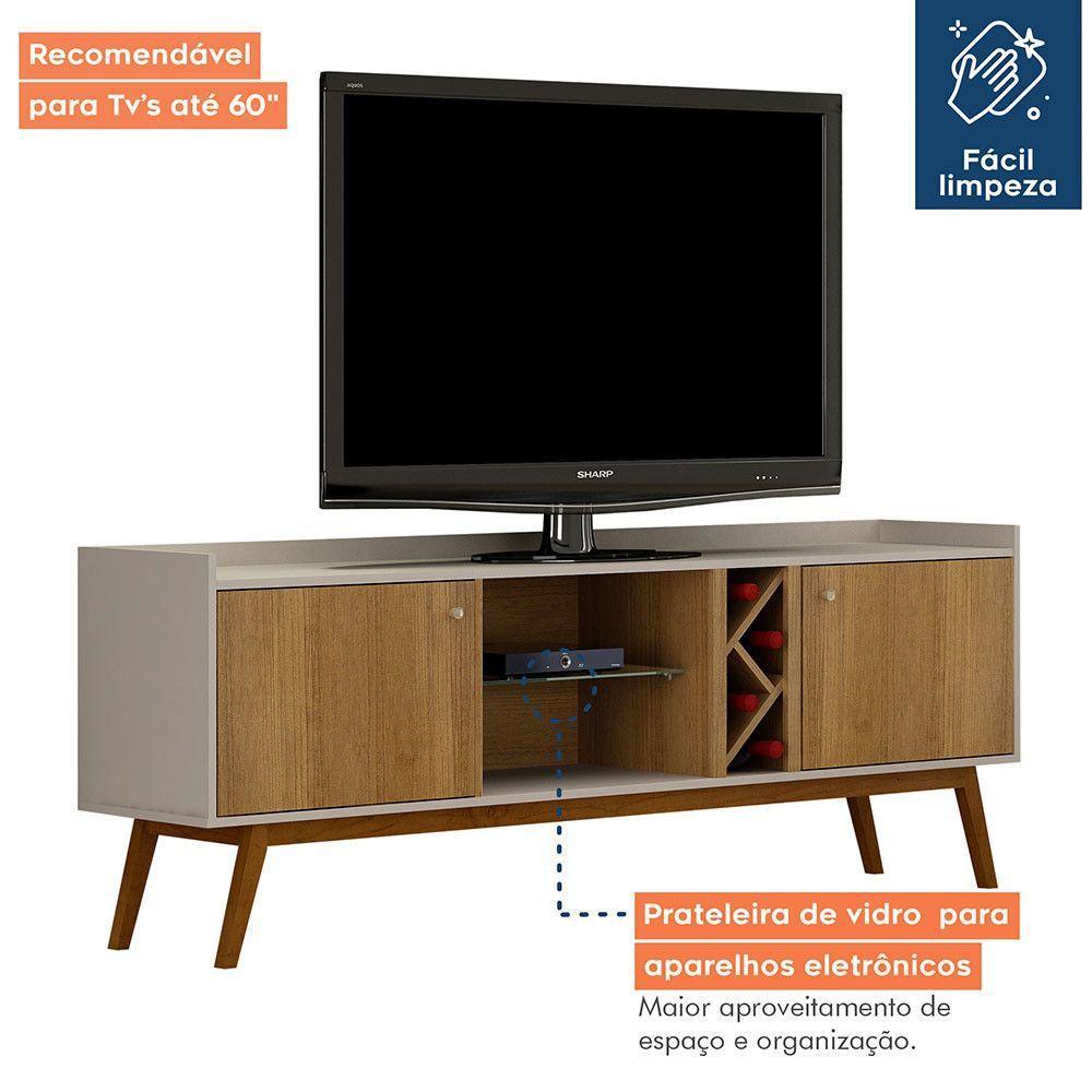 Rack Para Tv Rio De Janeiro Até 60 Polegadas 2 Porta Valdemóveis Off White Com Cinamomo - 6